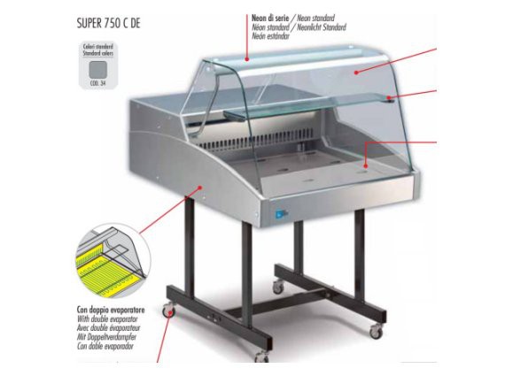 Vetrina refrigerata Super 1000 C DE vetro curvo